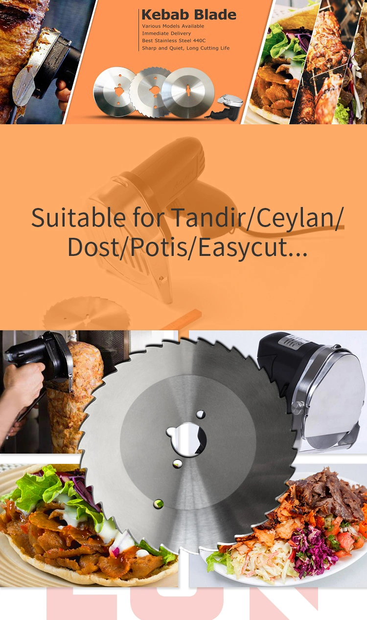 80mm Ceylan Devran Gurden Dost 080 Serrated Blades for Electric Doner Kebab Knife